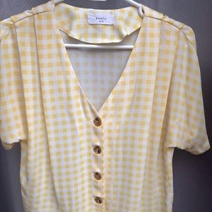 Nordstrom Yellow Blouse Top Vintage Look